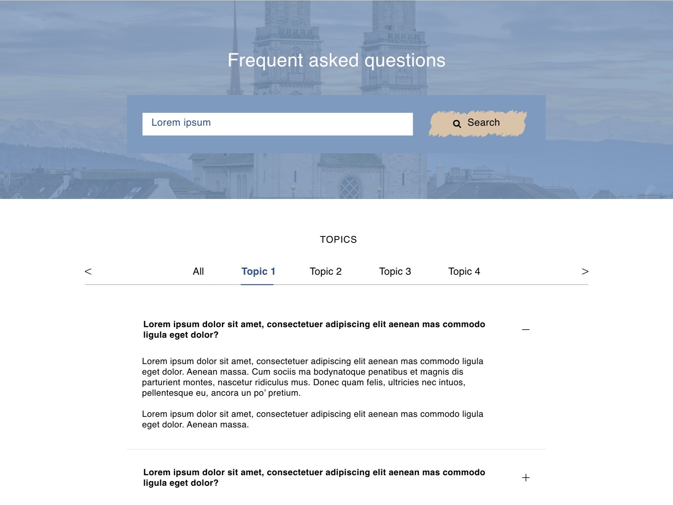 Address user questions with interactive, collapsible FAQs.